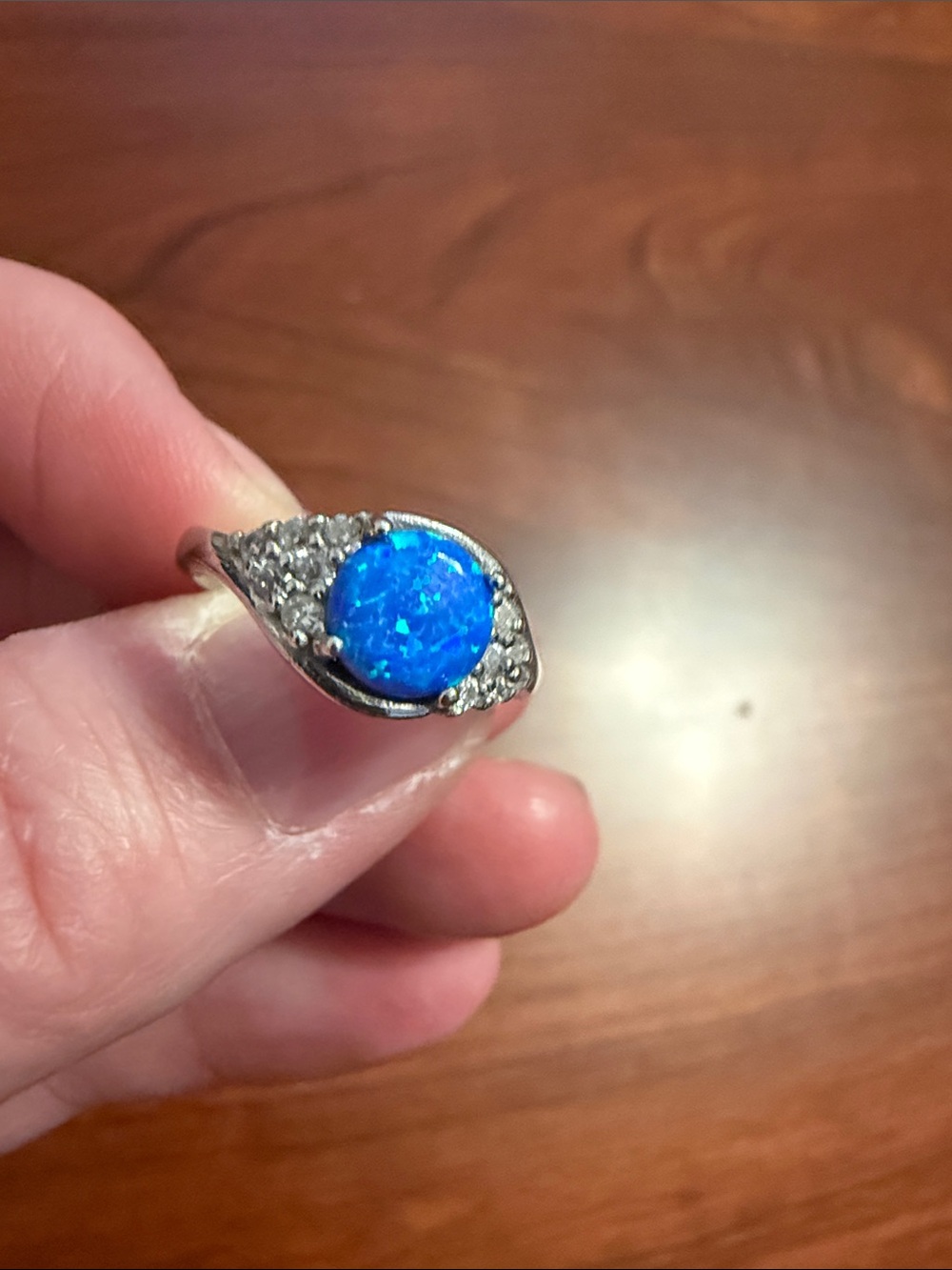 Sterling Silver Blue  Halo Ring